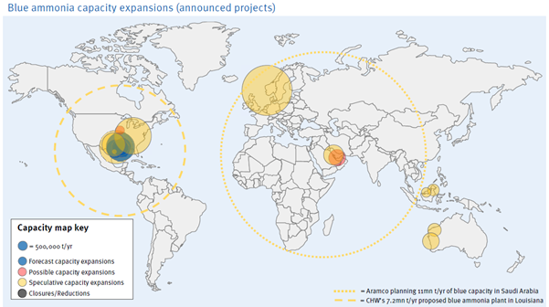 Ammonia CCS map