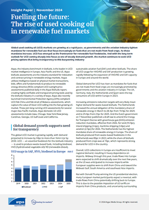 Fuelling the future the rise of used cooking oil in renewable fuel markets