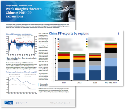 Weak margins threaten Chinese PDH investments