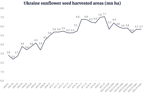 Sunflower acreage drop