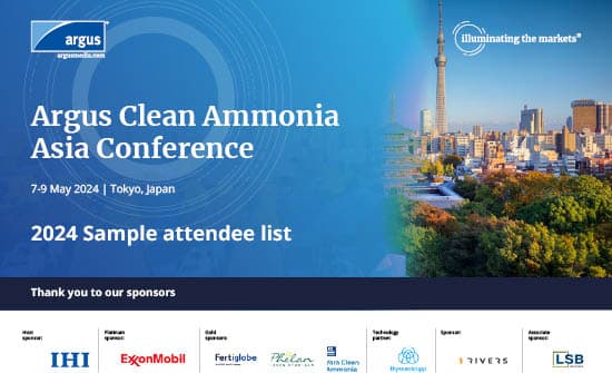 Argus Clean Ammonia Asia sample attendee list cover