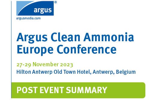 Argus Clean Ammonia Europe post event summary cover