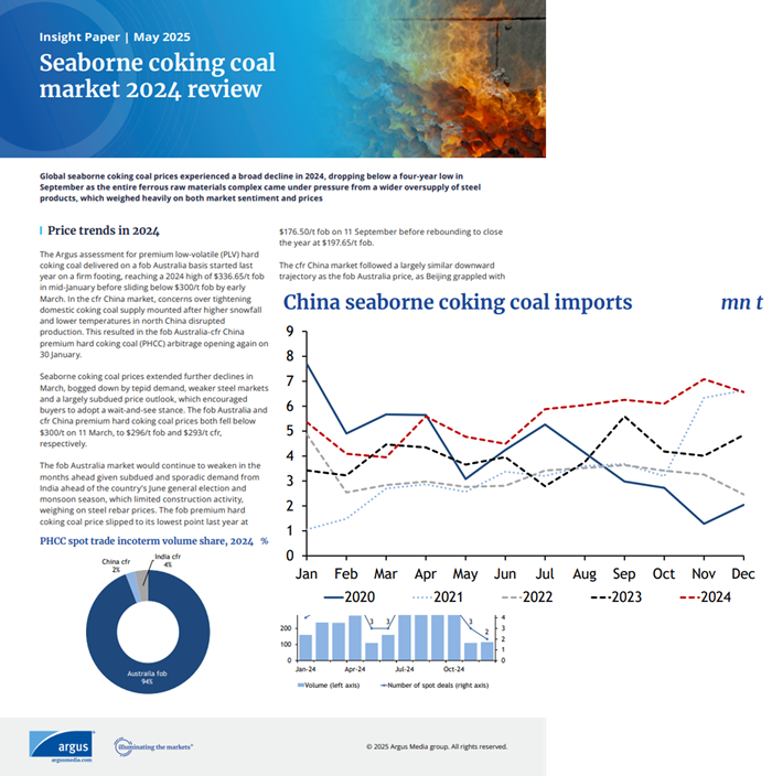 Seaborne coking coal market